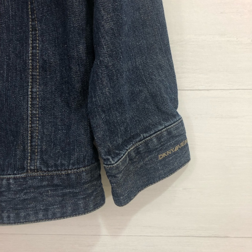 90s style DKNY‎ Jean Jacket Size XS Dark Blue - Picture 2 of 5